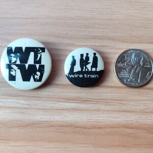 Vintage 80's The Wire Train Album Promotion Pin Set Of 2